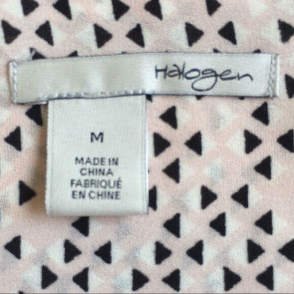 NEW! Halogen bow button down top pink black - Picture 5 of 8